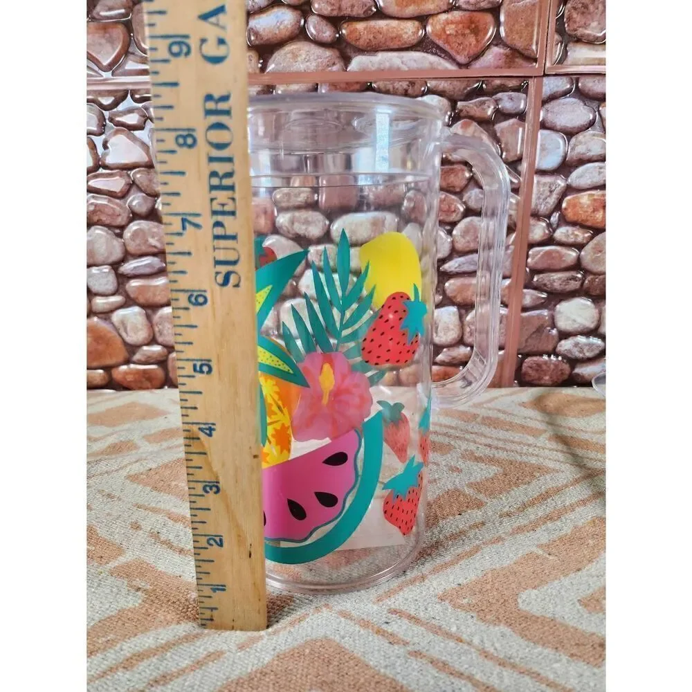 Vintage Acrylic Fruit  Pitcher and Serving Tray,